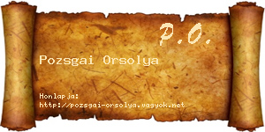 Pozsgai Orsolya névjegykártya